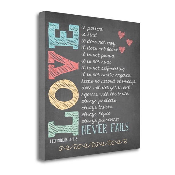 Tangletown Fine Art Love Never Fails by Jo Moulton Poster Frame - 24 x 24 x 1.5 in.