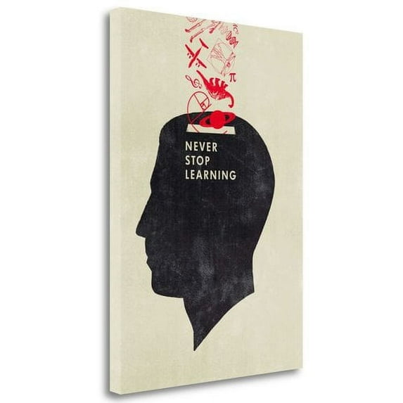 Tangletown Fine Art 'Never Stop Learning' Graphic Art Print on Wrapped Canvas