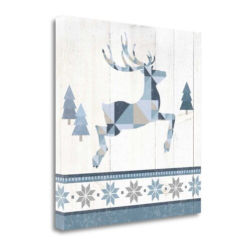 Tangletown Fine Art Nordic Geo Lodge Deer III by Wild Apple Portfolio Poster Frame - 18 x 18 x 1.5 in.