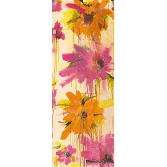 Tangletown Fine Art Orange & Pink Weeping Florals II by Melissa Lyons Poster Frame - 34 x 13 x 1.5 in.