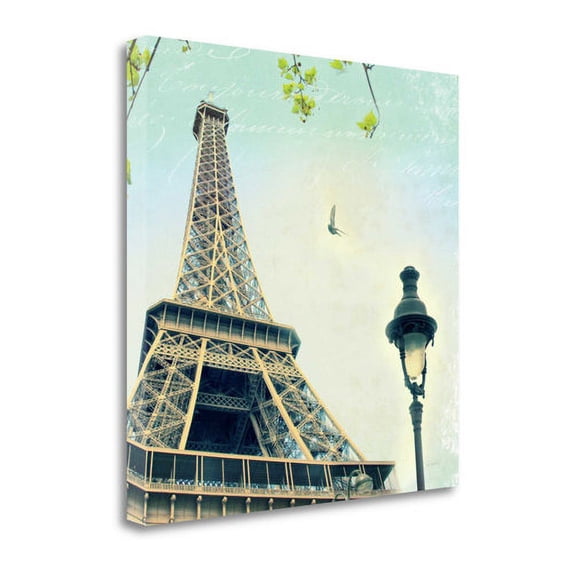 Tangletown Fine Art 'Paris Eiffel Letter' Graphic Art Print on Wrapped Canvas