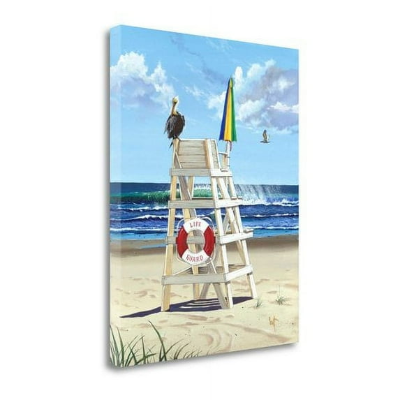 Tangletown Fine Art Pelican Perch by Scott Westmoreland Poster Frame - 44 x 35 x 1.5 in.