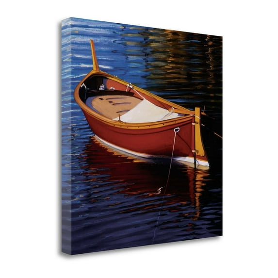 25" x 25" Piccolo Barca Rossa by Tom Swimm - Print on Canvas Fabric Multi-Color
