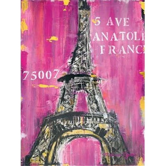 Tangletown Fine Art Pink Eiffel by Melissa Lyons Poster Frame - 24 x 18 x 1.5 in.