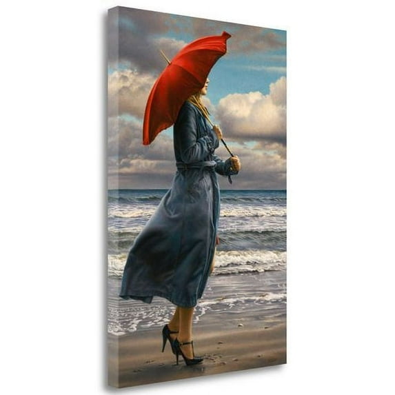 Tangletown Fine Art 'Red Umbrella' Photographic Print on Wrapped Canvas