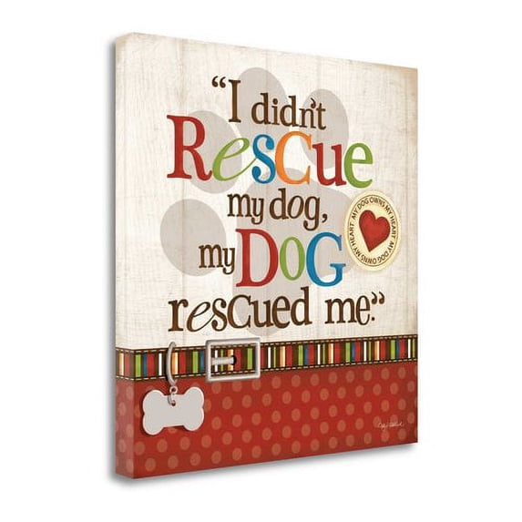 Rescue Dog By Kathy Middlebrook, 18" x 18" Fine Art Giclee Print on Gallery Wrap Canvas, Ready to Hang
