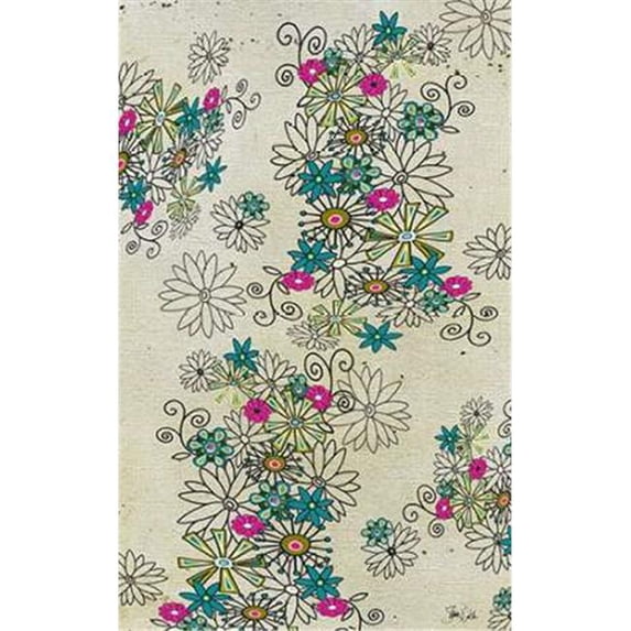 Retro Abstract Floral - Light Bckgrnd By Shanni Welsh, 21" x 34" Fine Art Giclee Print on Gallery Wrap Canvas, Ready to Hang
