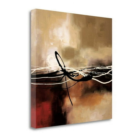 Tangletown Fine Art Symphony In Red And Khaki II By Laurie Maitland, Gallery Wrap Canvas 35 x 35