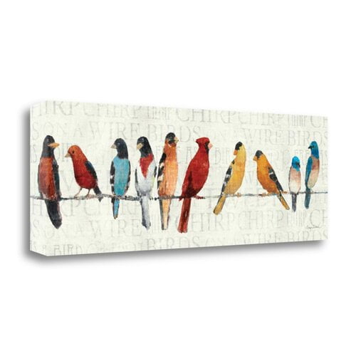 Tangletown Fine Art 'The Usual Suspects Birds on a Wire' Graphic Art Print on Canvas