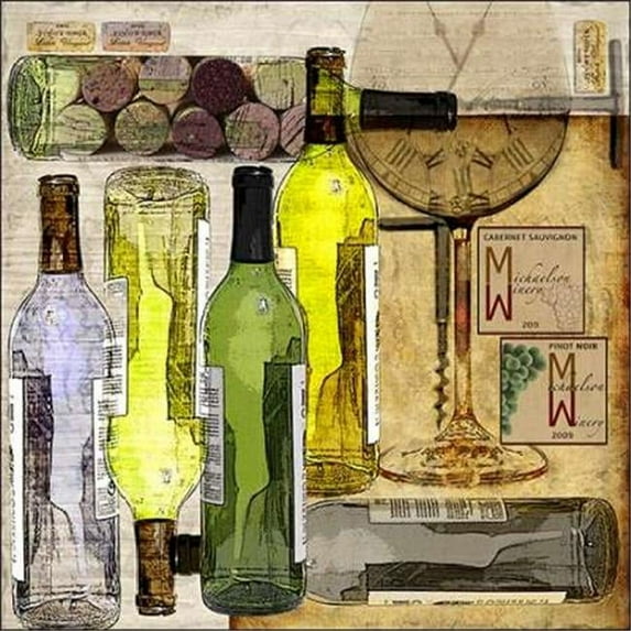 Tangletown Fine Art Time for Wine by Lisa Wolk Poster Frame - 26 x 26 x 1.5 in.