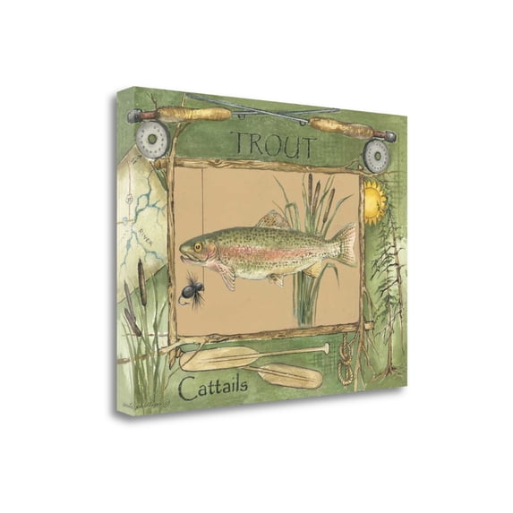Trout By Anita Phillips, 32" x 24" Fine Art Giclee Print on Gallery Wrap Canvas, Ready to Hang