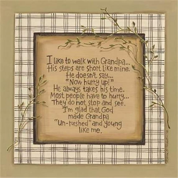 Tangletown Fine Art Walk with Grandpa by Karen Tribbet Poster Frame - 29 x 29 x 1.5 in.