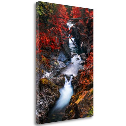 Tangletown Art, 24 x 16 "Water in the Fall " by Vladimir Kostka, Gallery Wrap Ca