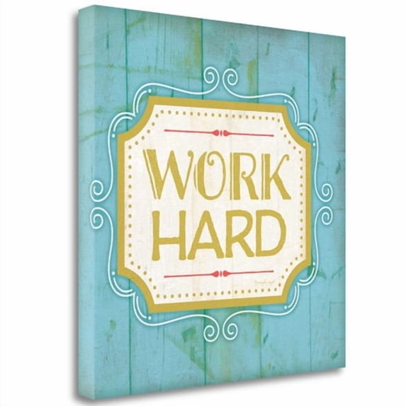 Tangletown Fine Art 'Work Hard' Textual Art on Canvas