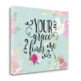 thumbnail image 1 of Tangletown Fine Art 'Your Grace Finds Me Floral' Textual Art on Wrapped Canvas, 1 of 2