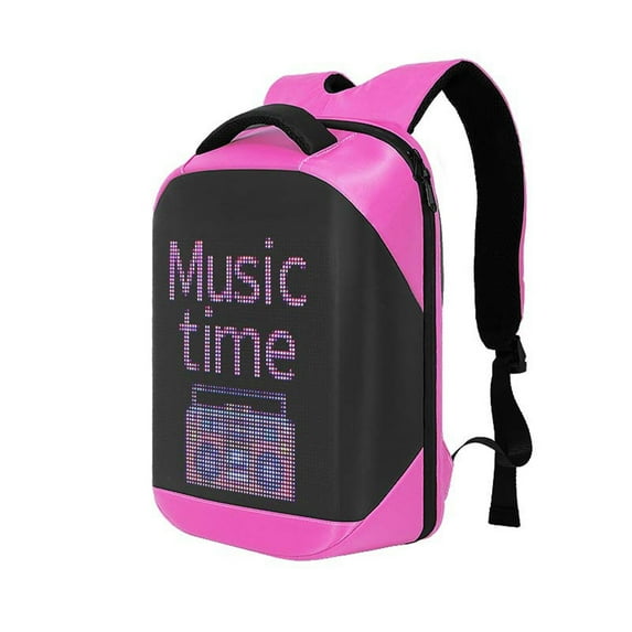 Tanglewen Smart LED Backpack with Colorful LED Sign Panel and Programmable,DIY Laptop Daypack Bag (Medium 21L,Pink)