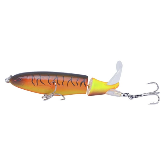 Tanglewen® Whopper Fishing Lure for Bass Popper Top Water Fishing Lures with Floating Rotating Tail Barb Treble Hooks In Saltwater Freshwater(C),Fishing Lures Bass,Whopper Plopper,Bass Lures