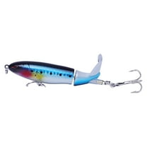 Tanglewen® Whopper Fishing Lure for Bass Popper Top Water Fishing Lures with Floating Rotating Tail Barb Treble Hooks In Saltwater Freshwater(D),Fishing Lures Bass,Whopper Plopper,Bass Lures