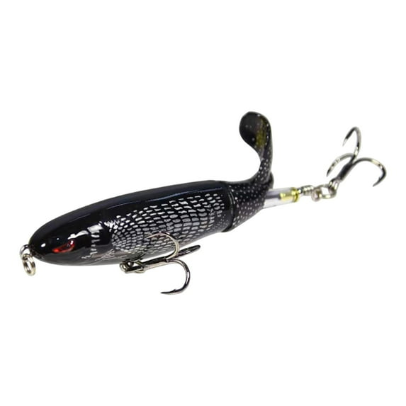 Tanglewen® Whopper Fishing Lure for Bass Popper Top Water Fishing Lures with Floating Rotating Tail Barb Treble Hooks In Saltwater Freshwater(I),Fishing Lures Bass,Whopper Plopper,Bass Lures