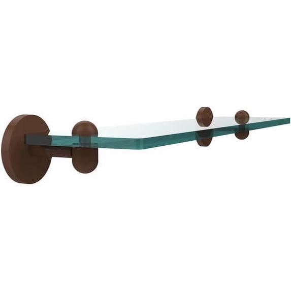 Tango Collection Glass Vanity Shelf with Beveled Edges - Antique Bronze / 22 Inch