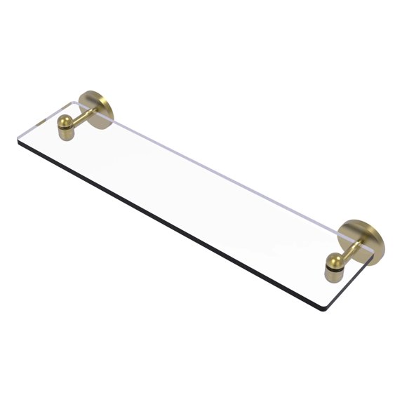 Tango Collection Glass Vanity Shelf with Beveled Edges - Satin Brass / 22 Inch