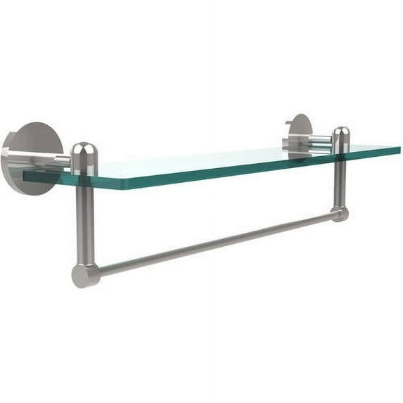 Tango Collection Glass Vanity Shelf with Integrated Towel Bar - Polished Chrome / 22 Inch