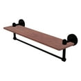 thumbnail image 1 of Tango Collection Solid IPE Ironwood Shelf with Integrated Towel Bar - Matte Black / 22 Inch, 1 of 11