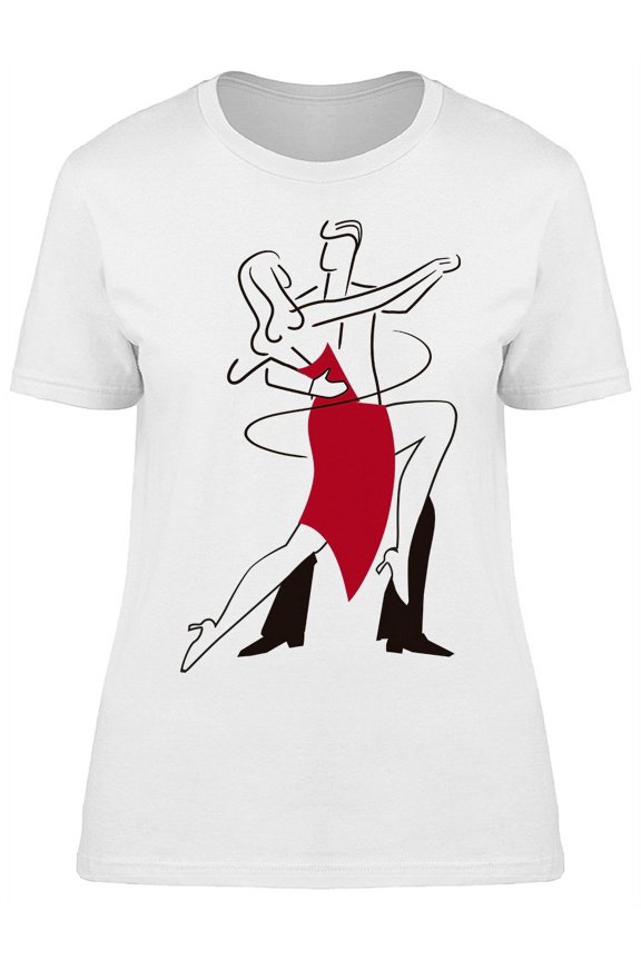Tango Dance Couple Sketch T-Shirt Women -Image by Shutterstock, Female Small