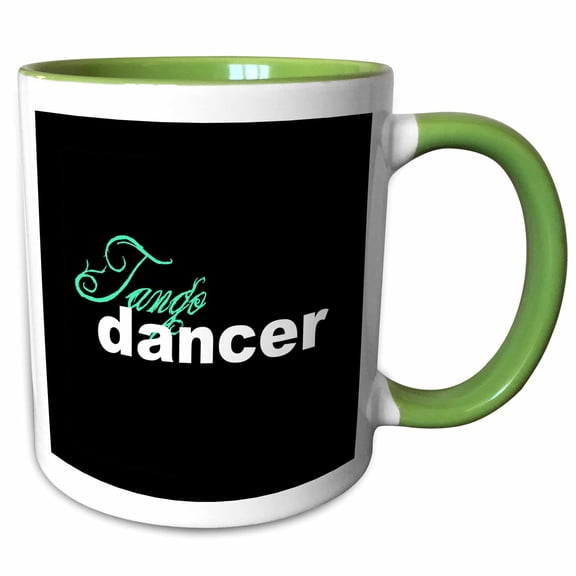 3drose, Tango Dancer, 11oz Two-tone Green Mug