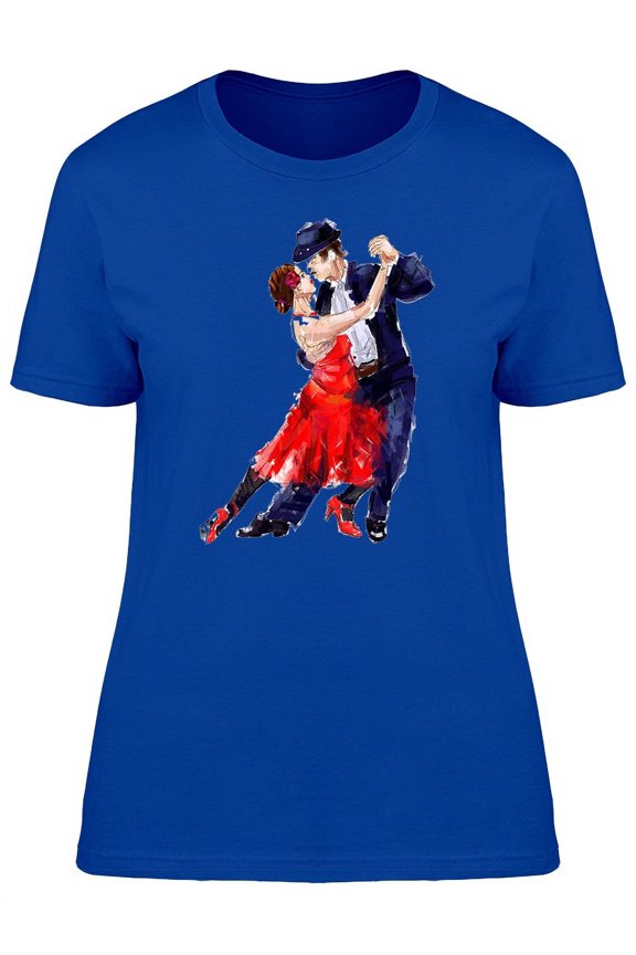 Tango Dancers In Brush Art T-Shirt Women -Image by Shutterstock, Female Medium