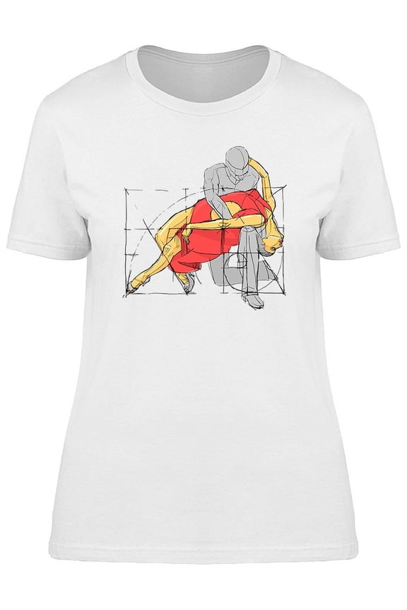 Tango Dancing Sketch T-Shirt Women -Image by Shutterstock, Female Small