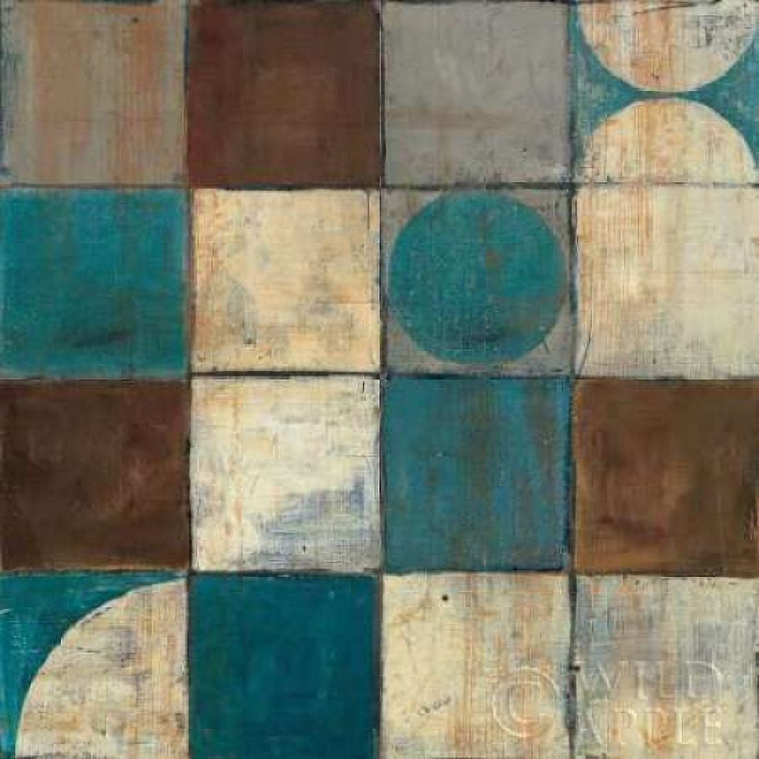Tango Detail II - Blue Brown Canvas Art - Mike Schick (24 x 24)