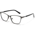thumbnail image 1 of Tango Optics Browline Metal Eyeglasses Frame Luxe RX Stainless Steel Catherine Johnson Grey For Prescription Lens -, 1 of 6