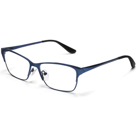 Tango Optics Browline Metal Eyeglasses Frame Luxe RX Stainless Steel Mary Sherman Morgan Black For Prescription Lens -