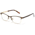 thumbnail image 1 of Tango Optics Cateye Metal Eyeglasses Frame Luxe RX Stainless Steel Jocelyn Burnell Brown For Prescription Lens -, 1 of 7