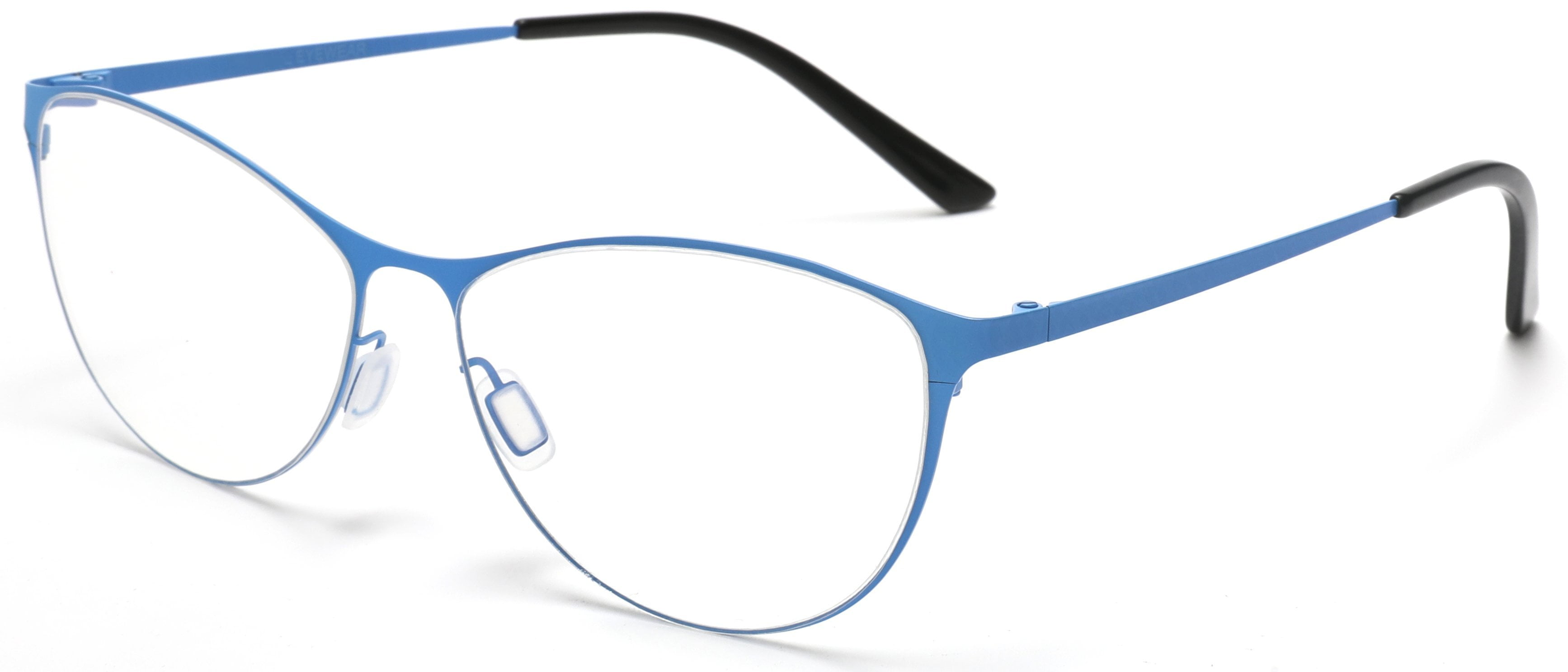 Tango Optics Metal Cateye Optical Eyeglasses Frame Flexible Stainless Steel Blue For Prescription Lens Walmart