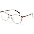 thumbnail image 1 of Tango Optics Metal Cateye Optical Eyeglasses Frame Flexible Stainless Steel Red For Prescription Lens -, 1 of 6