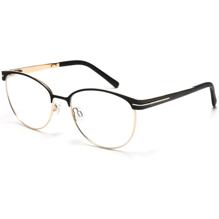 Tango Optics Oval Metal Eyeglasses Frame Luxe RX Stainless Steel Elisabeth Noelle-Neumann Blue Silver Accent For Prescription Lens -