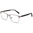 thumbnail image 1 of Tango Optics Square Metal Eyeglasses Frame Luxe RX Stainless Steel Grace Hopper Grey For Prescription Lens -, 1 of 7