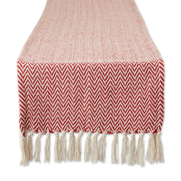 Tango Red Chevron Cotton Table Runner 15x72