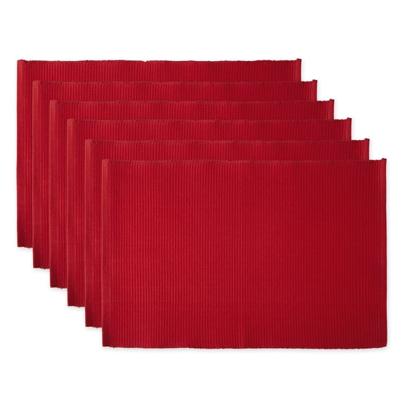 Tango Red Ribbed Placemat (Set of 6)
