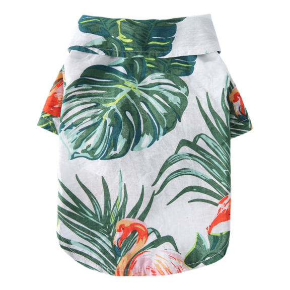 Tangpan Daisy Tropical Print Pet Dog Shirt Puppy Summer Hawaiian Beach Polo Shirts Clothes (Y White,XS)