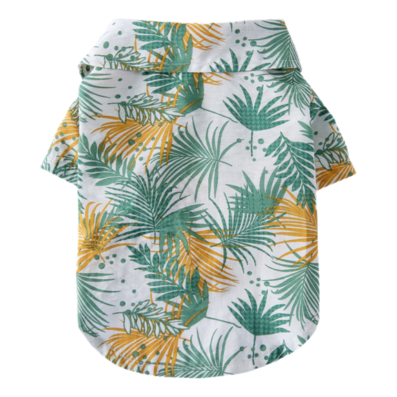 Tangpan Daisy Tropical Print Pet Dog Shirt Puppy Summer Hawaiian Beach Polo Shirts Clothes (Z White,XS)
