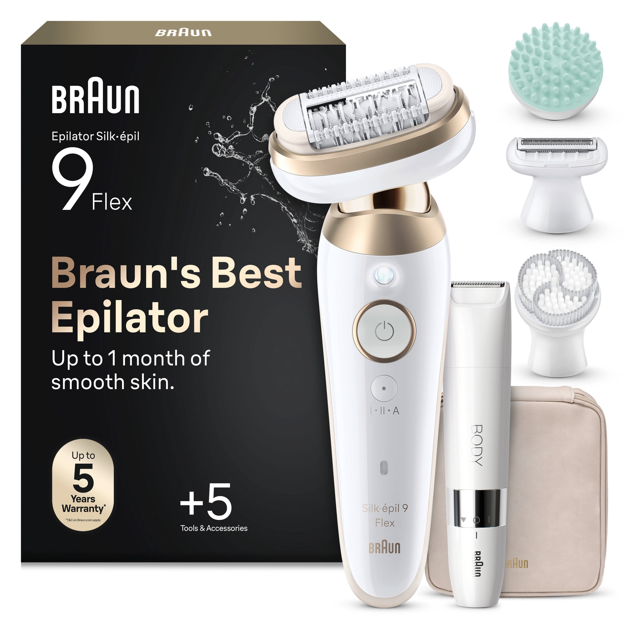 Braun Silk-epil 9 Flex SkinSpa Epilator, 360 Flex and Pivoting