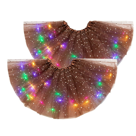Tanhomme 2PC TutusAdult Tutu SkirtsDance Skirts for Halloween 2PC Tutu Skirt Carnival Women's Tulle Skirt Tutu Skirt With LED Lights Mini Skirt Stretchy Tutu Skirt Adult Ballet Skirt Tulle Skirt