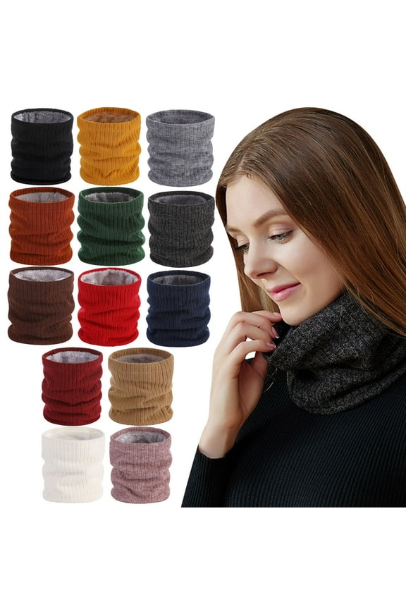 2Pack Neck Warmer Fleece Neck Gaiter, Winter Faces Cover Ski Scarf Neck Cover Men Women Cold Weather Winter Thickened Collars High Collars Neck Cover Cold Plush Neutral Warm Neck Cover