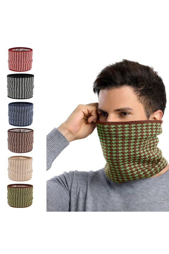 2Pack Winter Neck Warmer Men Ski, Neck Gaiter Face Scarf Women, Fleece Scarf, Thick Windproof Scarves Wool Neck Warm Womens Ski Scarf Cold Weather Mens Knitted Neck Scarf Half Faces Cover