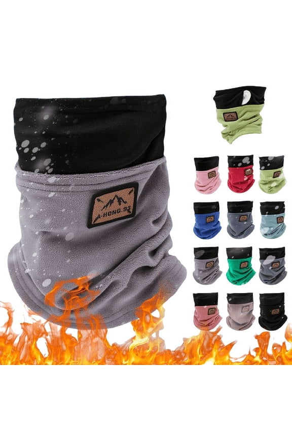 2Pack Winter Scarf Neck Warmer Gaiter Face for Men Women Warm Fleece Ski Winter Woolen Collars Warm Women Ski Scarf Cold Weather Men Knit Bib Double Bib