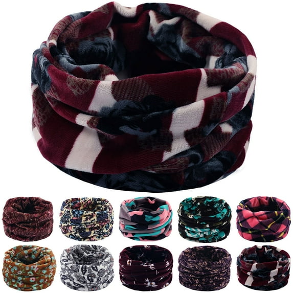 Tanhomme 2Pack Winter Scarf Neck Warmer Gaiter Face for Men Women Warm Fleece Ski Womens Fleece Winter Warm Short Versatile Small Scarf For Women