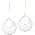 thumbnail image 1 of Tanhomme 2Pcs Hanging Terrarium Glass,Glass Terrarium Globes 3.6inch Transparant Round Big Opening Hanging Terrarium Glass Glass Hanging Tealight Holders with Lanyard for Wedding Party Decoration, 1 of 7